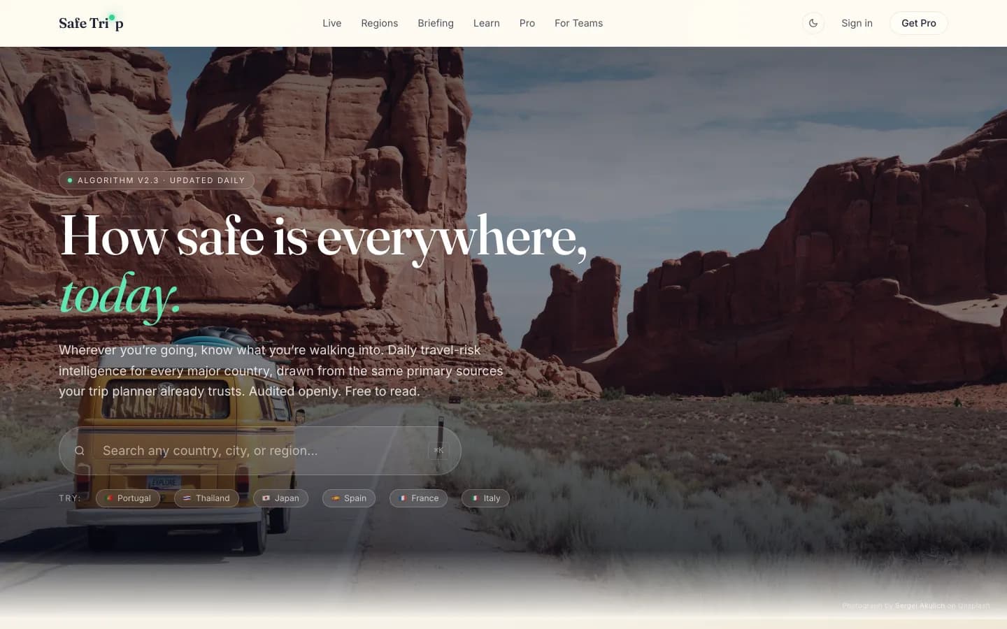 Safe Trip Index